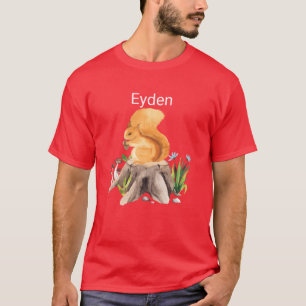 Forest animal squirrel with name Eyden girl T-Shirt