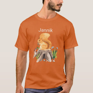 Forest animal squirrel with name Jannik friends T-Shirt