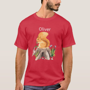 Forest animal squirrel with name Oliver gift T-Shirt