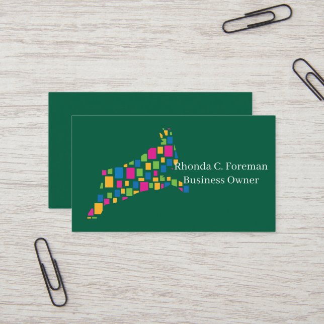 Forest Animal Theme with sage-green Modern  Business Card (Front/Back In Situ)