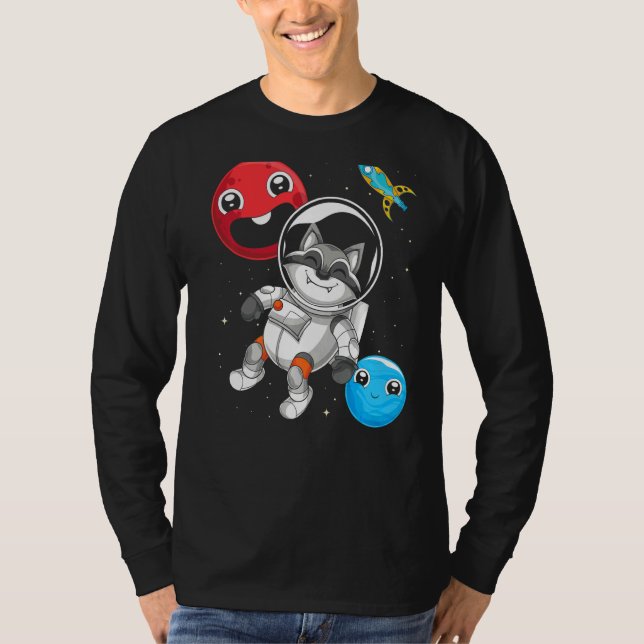 Forest Animal Trash Panda Space Raccoon Astronaut  T-Shirt (Front)