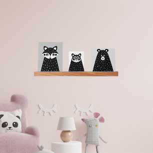 Forest Animal Trio Nordic Nursery Picture Ledge