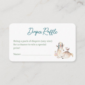 Forest Animal Woodland Baby Shower Diaper Raffle Enclosure Card