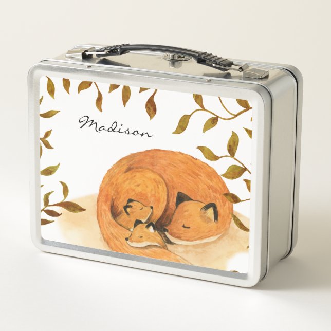 forest animal woodland fox Metal Lunch Box (Back)