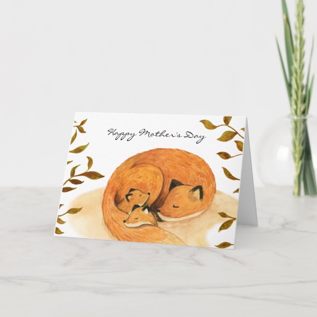 forest animal woodland fox mothers day card (Front)