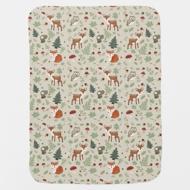 Forest Animals Baby Blanket (Front)