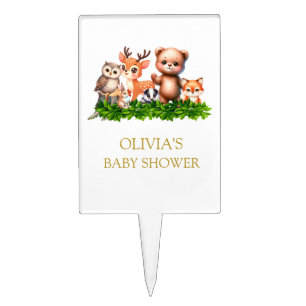 Forest animals baby shower  cake topper