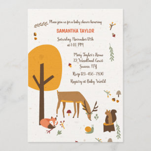 Forest Animals Baby Shower Invitation