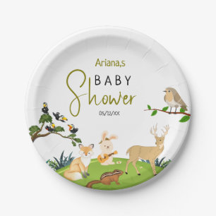 Forest Animals Baby Shower Paper Plates