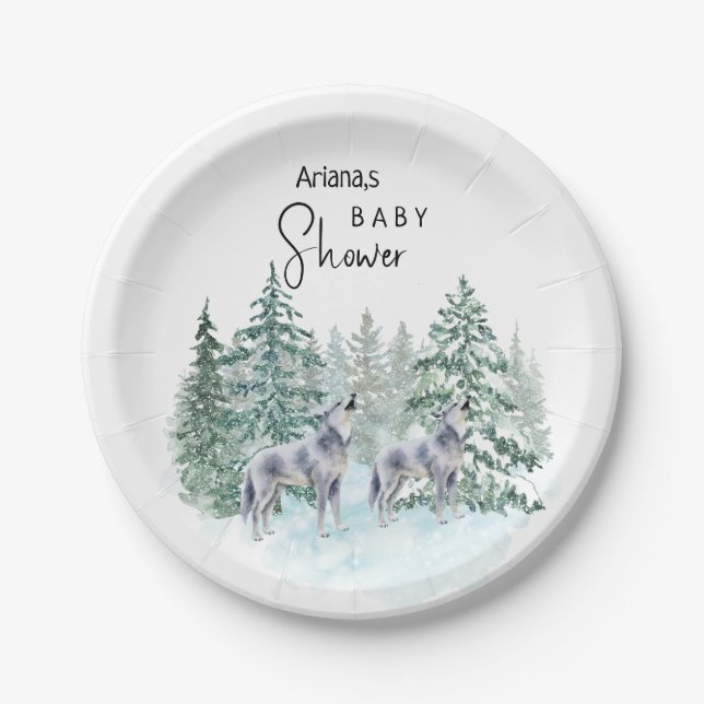  Forest Animals Baby Shower Paper Plates (Front)