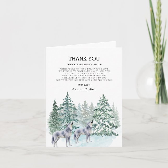 Forest Animals Baby Shower Thank You Card (Front)