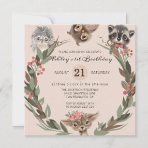 Forest Animals Birthday Invitation