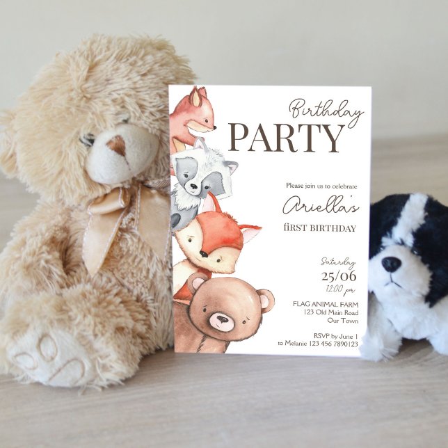 Forest animals birthday party invitation (Creator Uploaded)