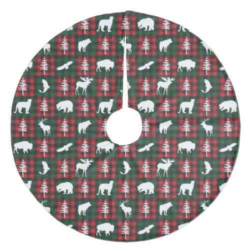 Forest Animals Buffalo Check Tree Skirt