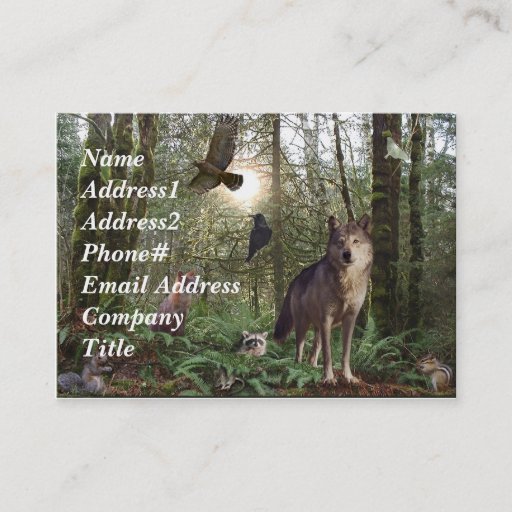 Customizable Forest Animals Business Cards