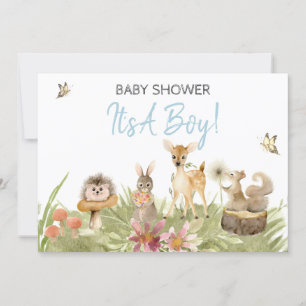 *~*  Forest Animals  Cute Woodland Baby Boy Shower Invitation