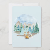 Forest Animals Deer Bear Watercolor Baby Shower In Invitation (Back)