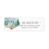 Forest Animals Deer Bear Woodland Baby Shower Label