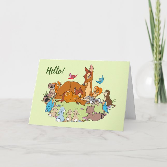 Forest Animals Greeting Prince Bambi Card (Front)