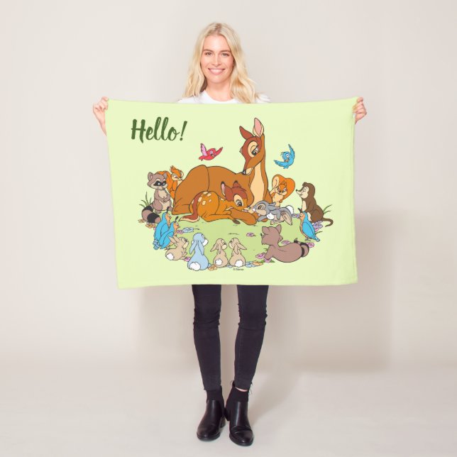 Forest Animals Greeting Prince Bambi Fleece Blanket (In Situ)