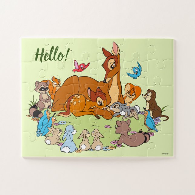 Forest Animals Greeting Prince Bambi Jigsaw Puzzle (Horizontal)