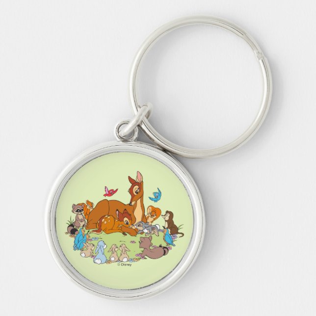Forest Animals Greeting Prince Bambi Keychain (Front)