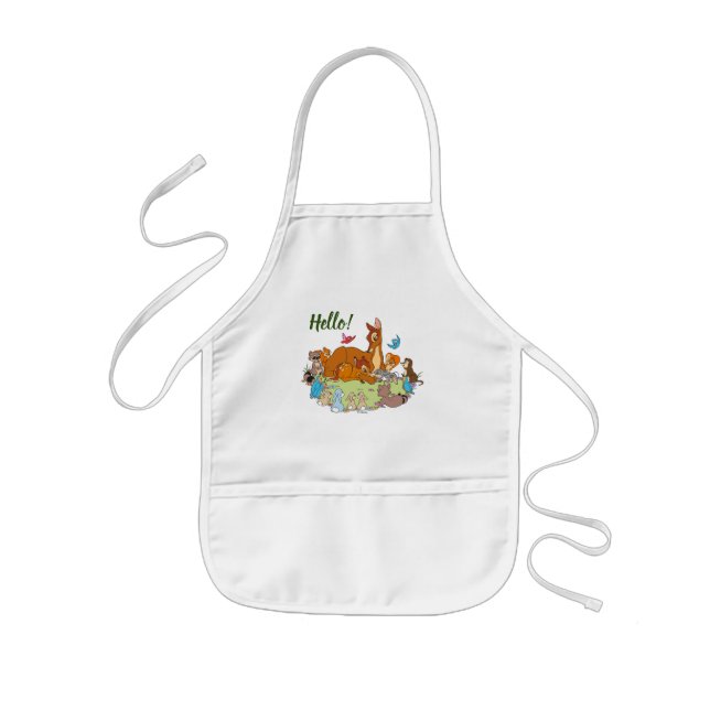 Forest Animals Greeting Prince Bambi Kids' Apron (Front)