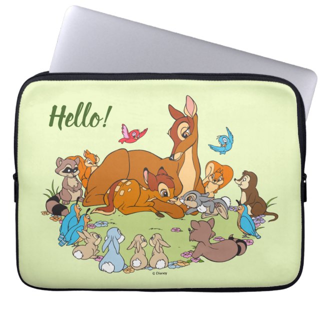 Forest Animals Greeting Prince Bambi Laptop Sleeve (Front)