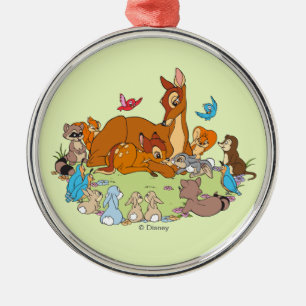 Forest Animals Greeting Prince Bambi Metal Ornament