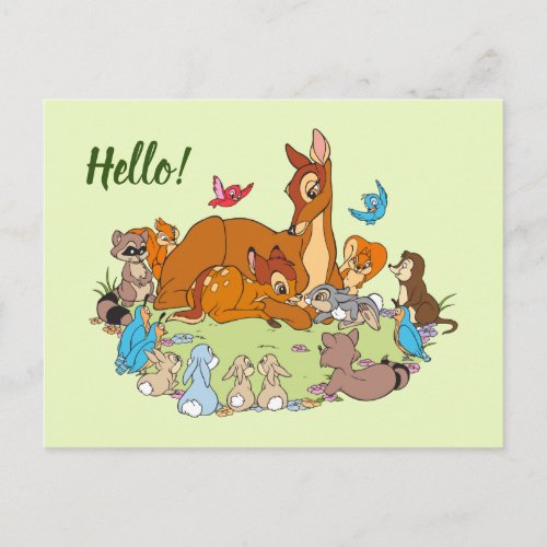 Forest Animals Greeting Prince Bambi Postcard