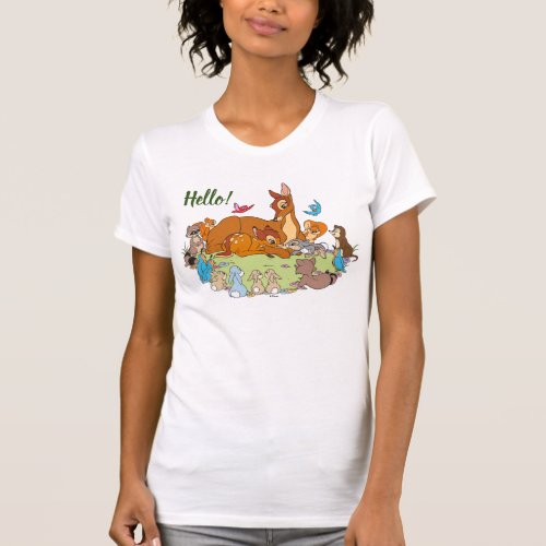 Forest Animals Greeting Prince Bambi T_Shirt