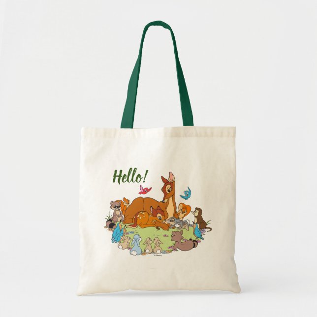 Forest Animals Greeting Prince Bambi Tote Bag (Front)