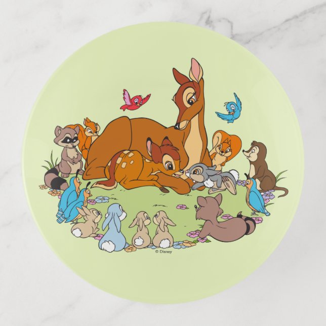 Forest Animals Greeting Prince Bambi Trinket Tray (Front)