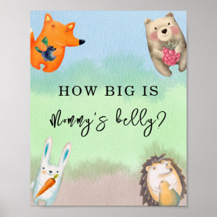 Forest animals - How big is Mommy's belly Poster