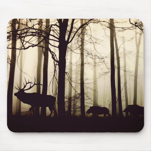 Forest Animals in a Fog Mouse Pad (Front)