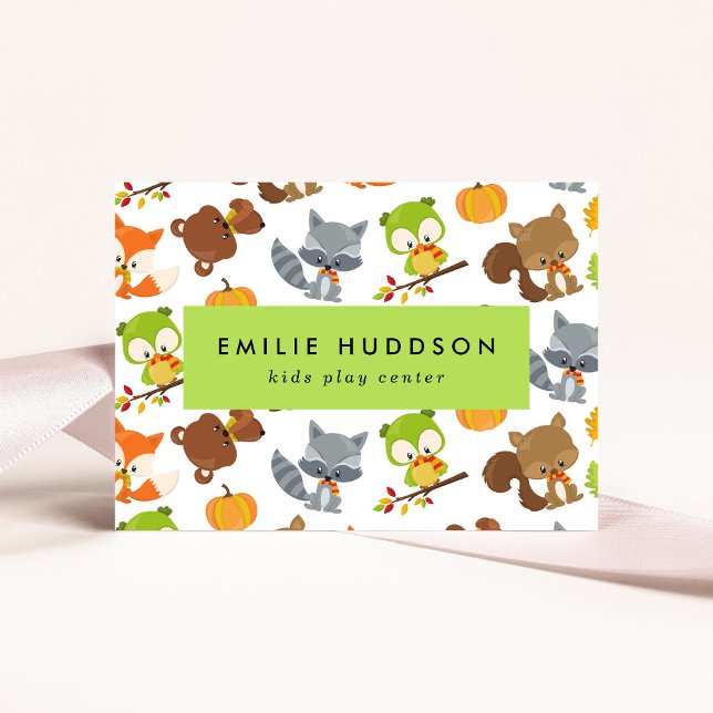 Forest Animals, Kids Play Center, Activity Center Business Card (Creator Uploaded)