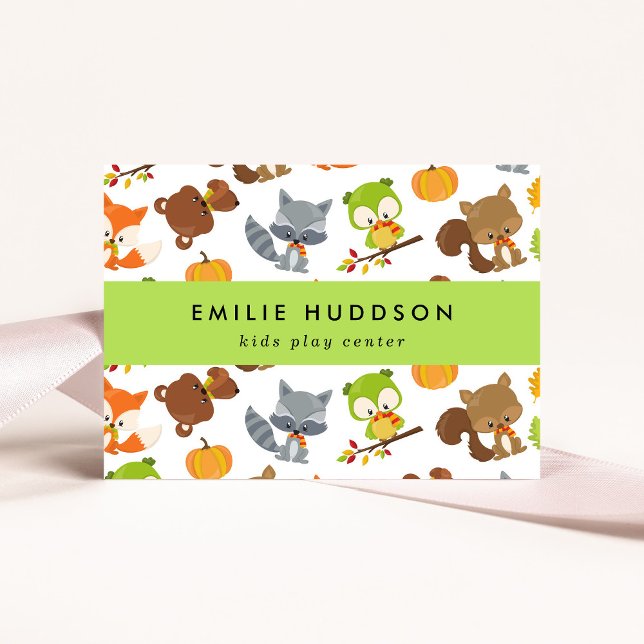 Forest Animals, Kids Play Center, Activity Center Business Card (Creator Uploaded)