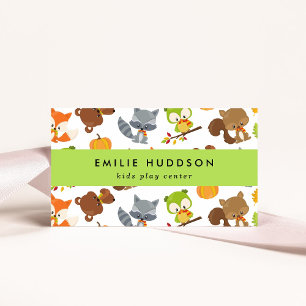 Forest Animals, Kids Play Center, Activity Center Business Card