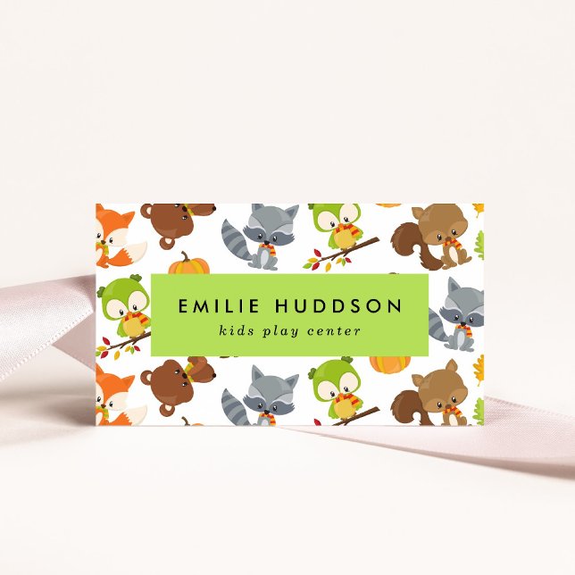 Forest Animals, Kids Play Center, Activity Center Business Card (Creator Uploaded)