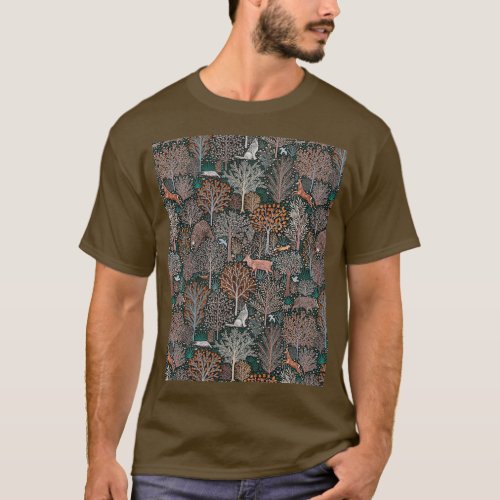 Forest animals les animaux de la fret Graphic T_Shirt