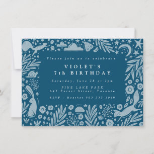 Forest Animals Linocut Border Note Card