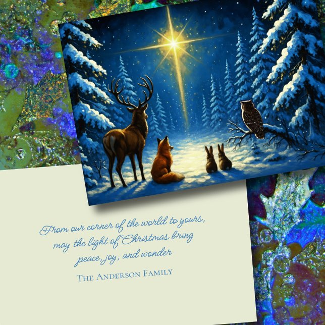Forest Animals Mesmerized by the Christmas Star Holiday Card (Creator Uploaded)