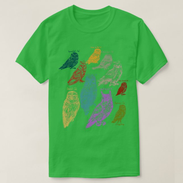 Forest Animals Native Birds Owl T-Shirt (Design Front)