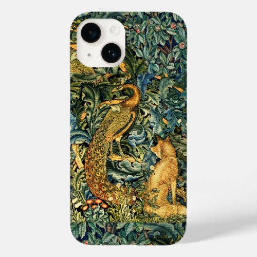  FOREST ANIMALSPEACOCK AND FOX GREEN FLORAL  Case_Mate iPhone 14 CASE