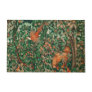 FOREST ANIMALS Pheasant Red Fox,Green Floral Doormat