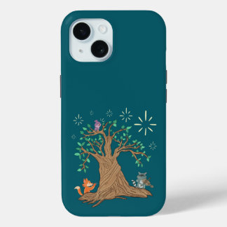 Forest Animals Playing Music | Woodland Folk Art  iPhone 15 Case