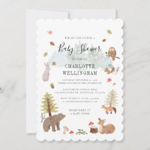 Forest Animals Rustic Baby Shower Invitation
