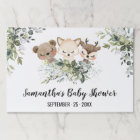 Forest Animals Shower Tearaway Paper Placemat Pad