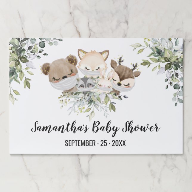 Forest Animals Social Distance Paper Placemat (Front)