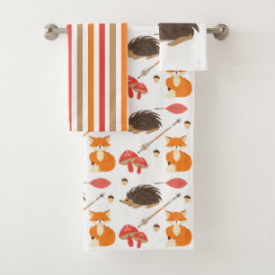Forest Animals Tribal Kids Bath Towel Set
